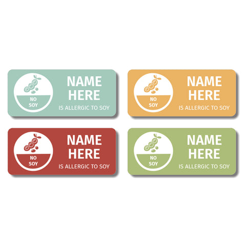 Earthy Rectangle Allergy Labels (Pack of 32)