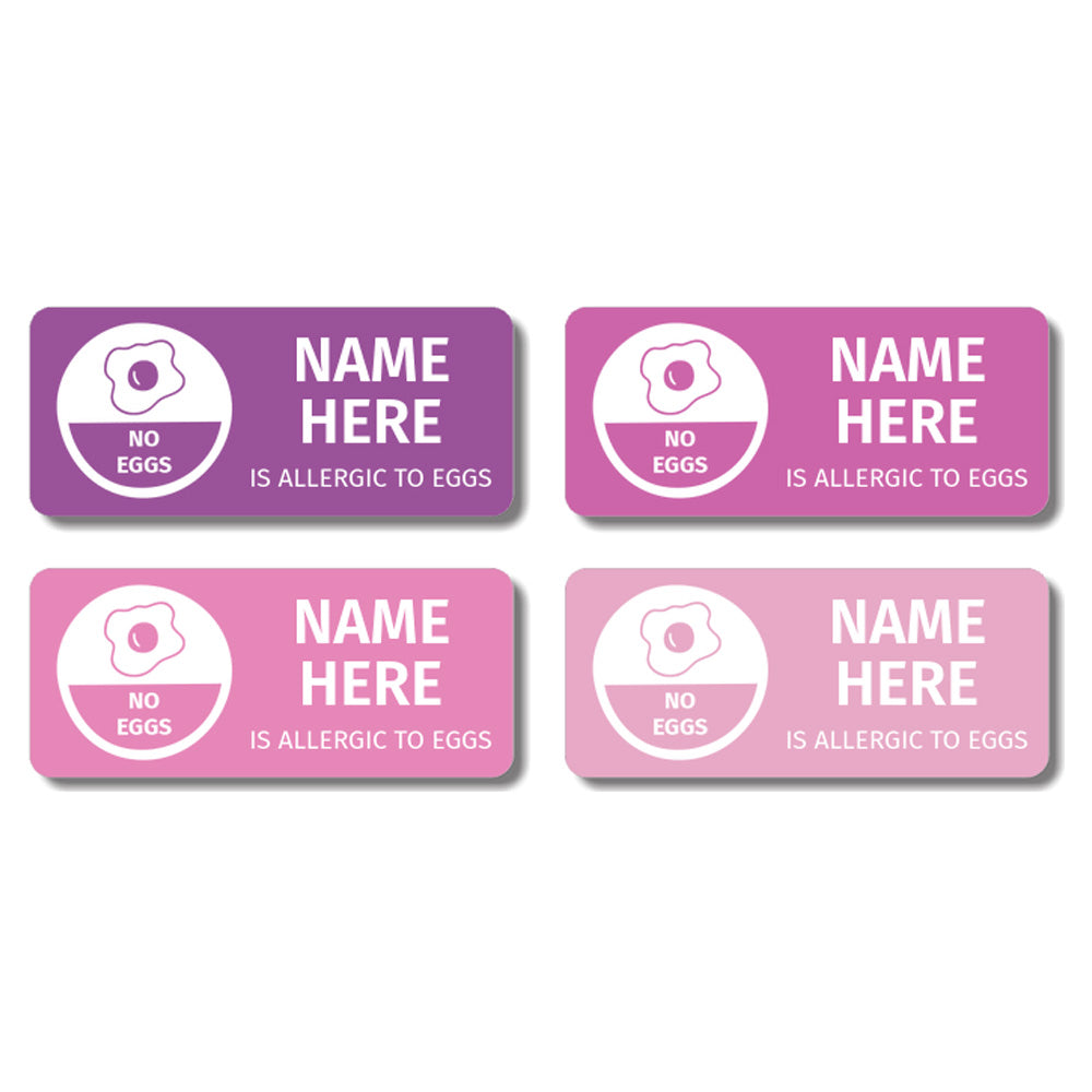 Magenta Rectangle Allergy Labels (Pack of 32)