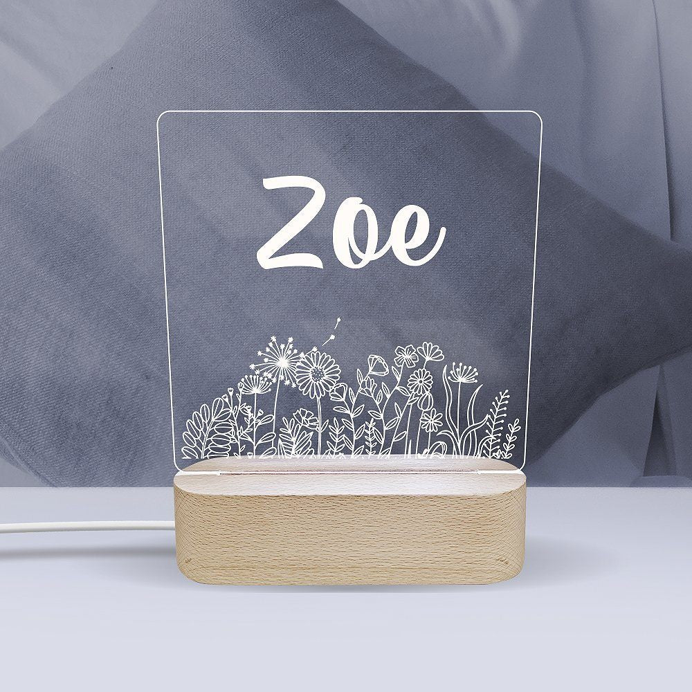 Flowers - Personalised Night Light