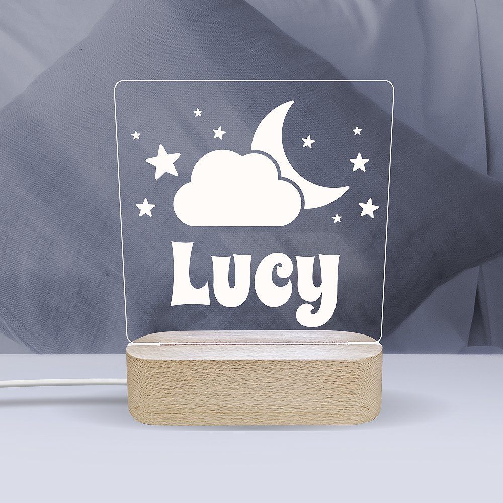 Moon & Cloud - Personalised Night Light