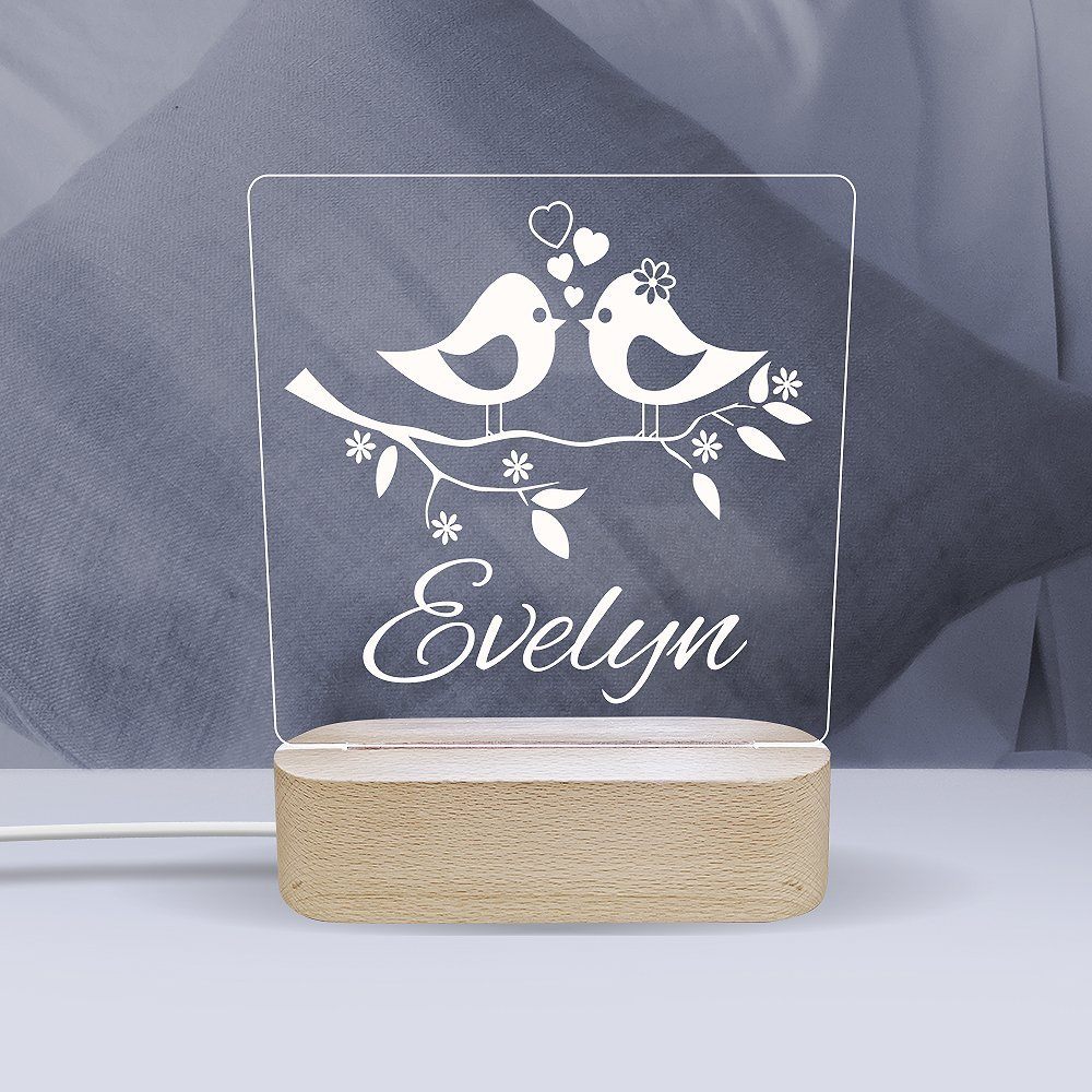 Two Birds - Personalised Night Light