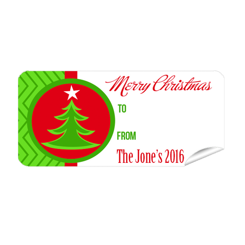 Green Tree 27pk Labels Christmas