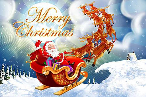 Sleigh Taking Off Santa Postcard