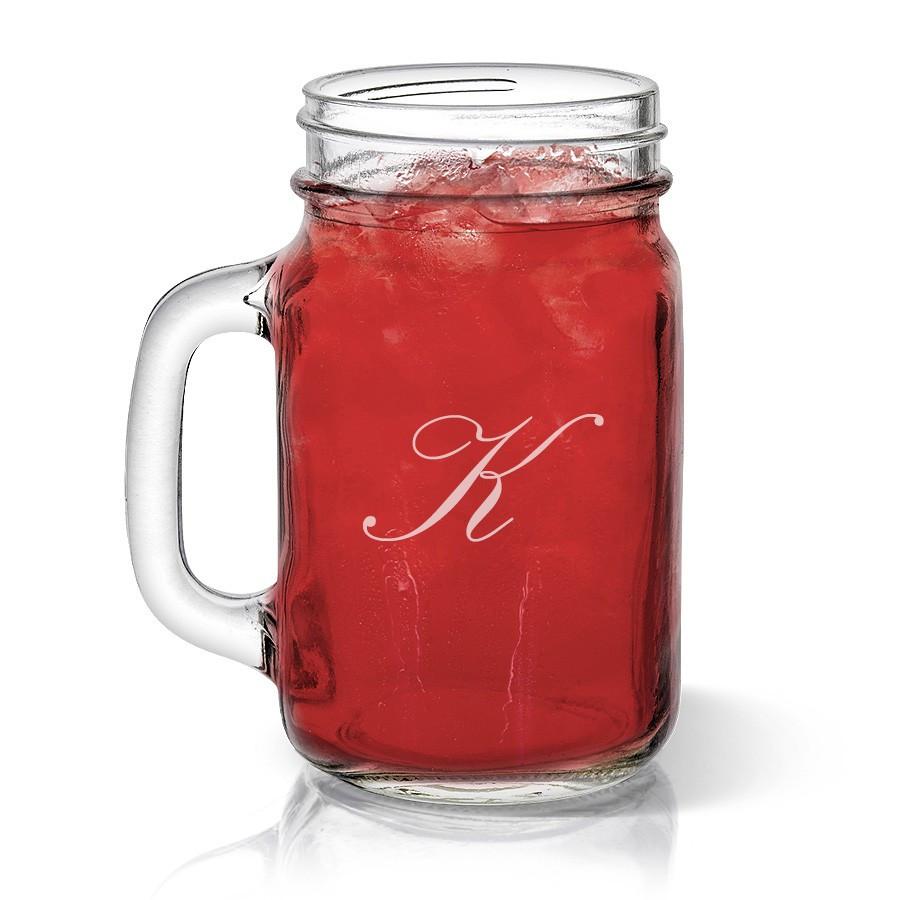 Single Initial Mason Jar