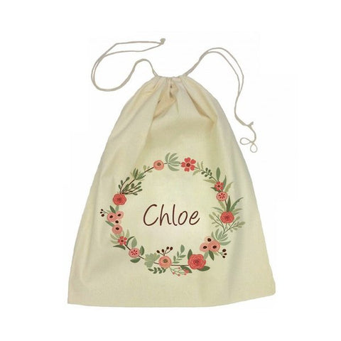 Drawstring Bag - Flower Wreath