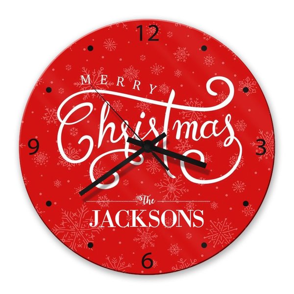 Merry Christmas Glass Clock