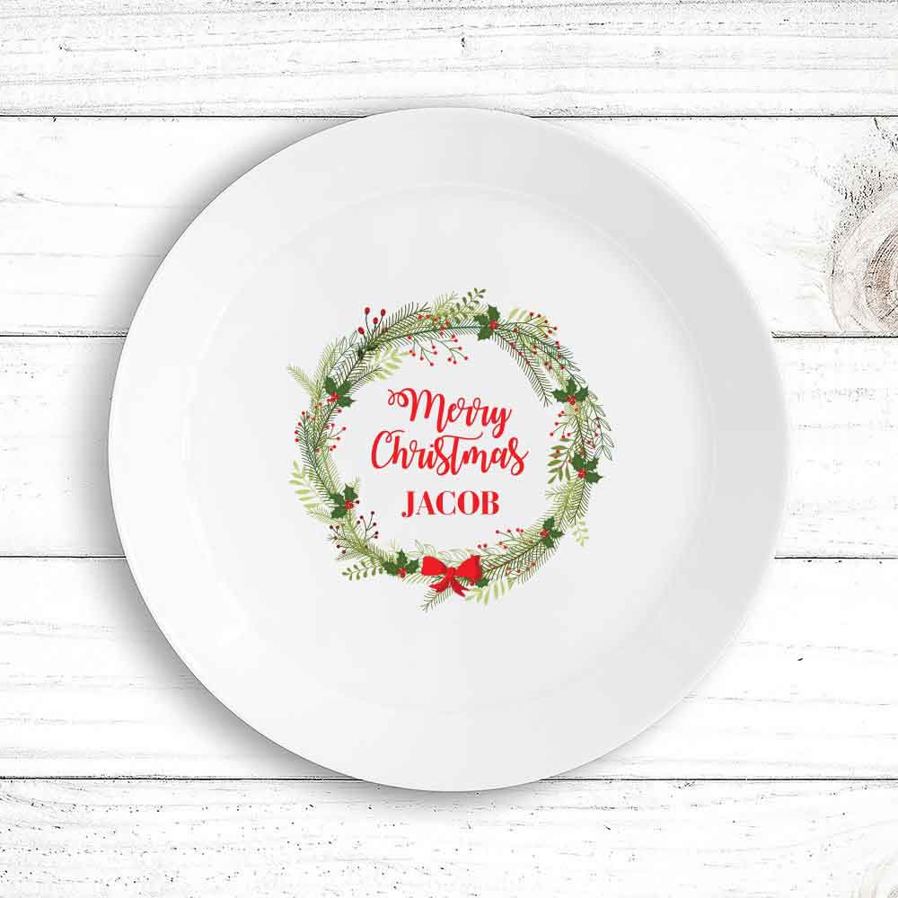 Christmas Wreath Kids Plate