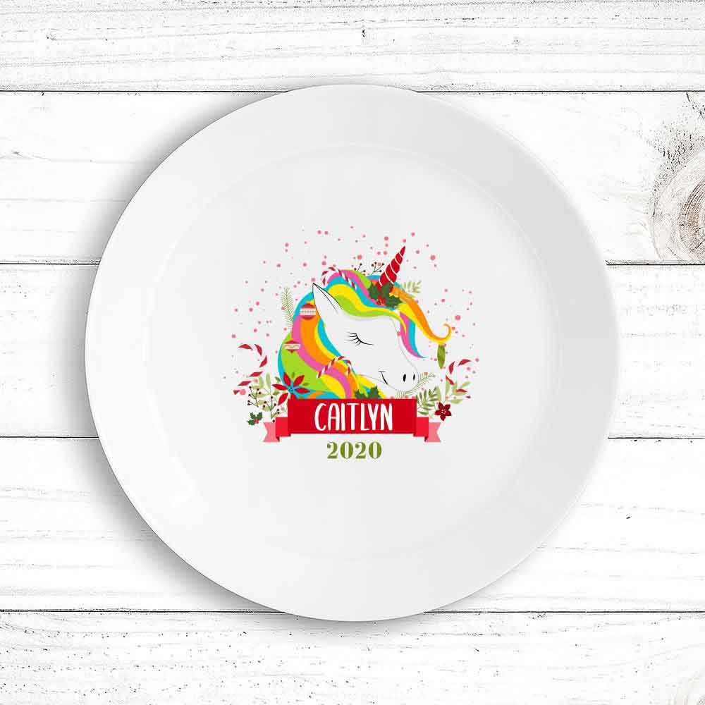 Colourful Unicorn Kids Plate