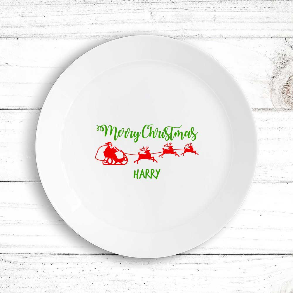 Santa Sleigh Kids Plate