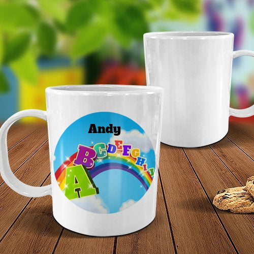 A to Z White Plastic Mug