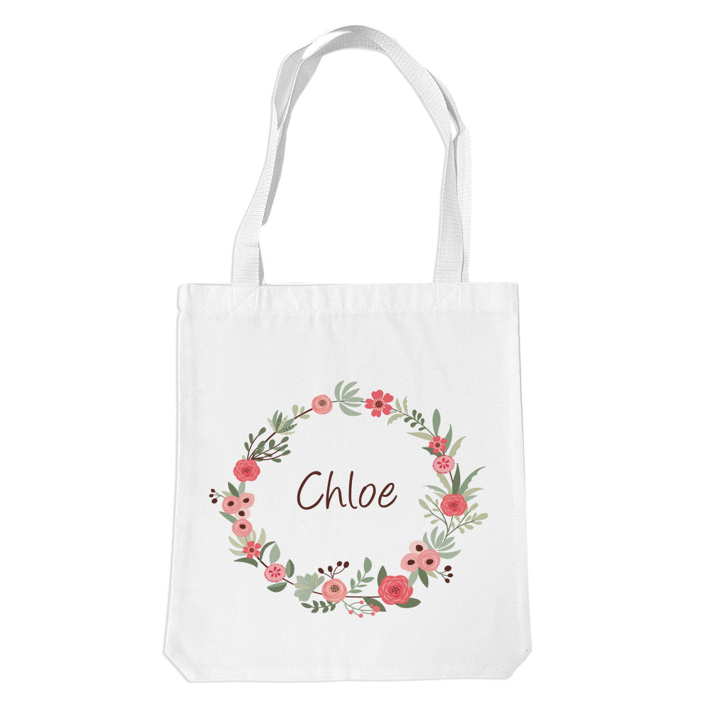 Flower Wreath White Premium Tote Bag