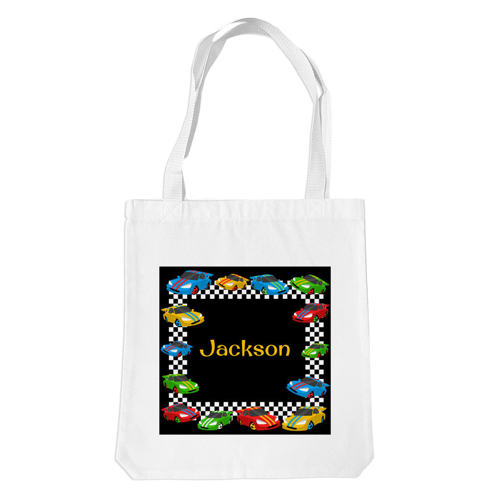 Race Cars White Premium Tote Bag