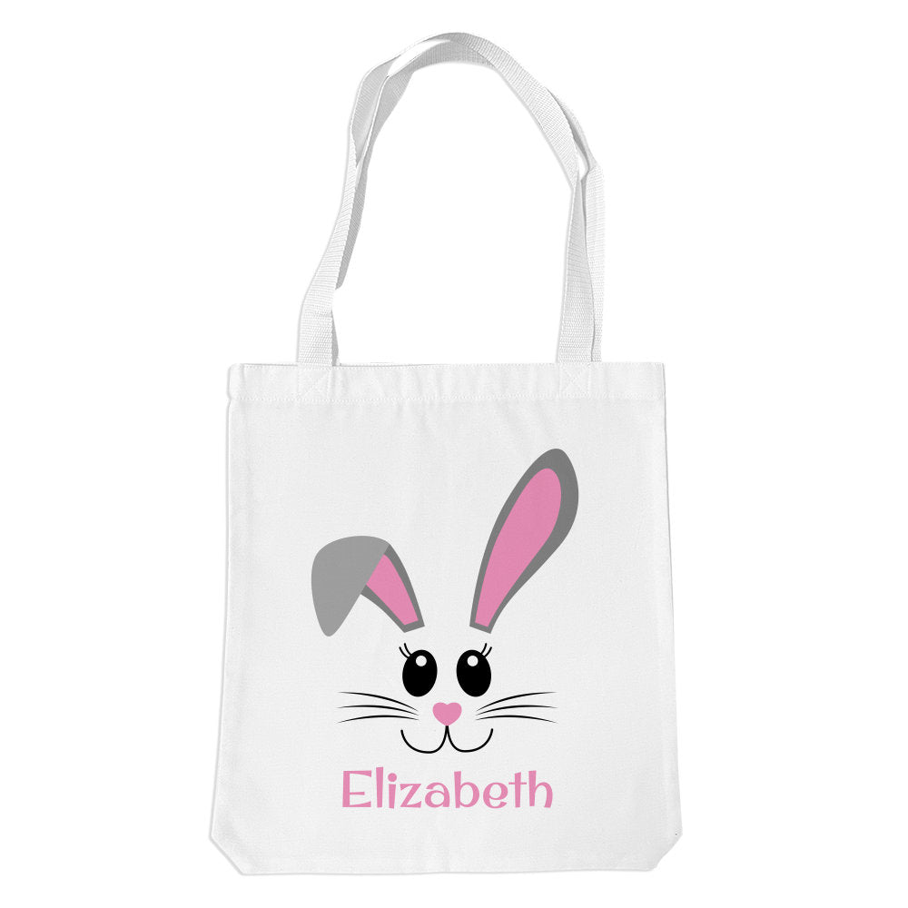 Pink Bunny Face White Premium Tote Bag
