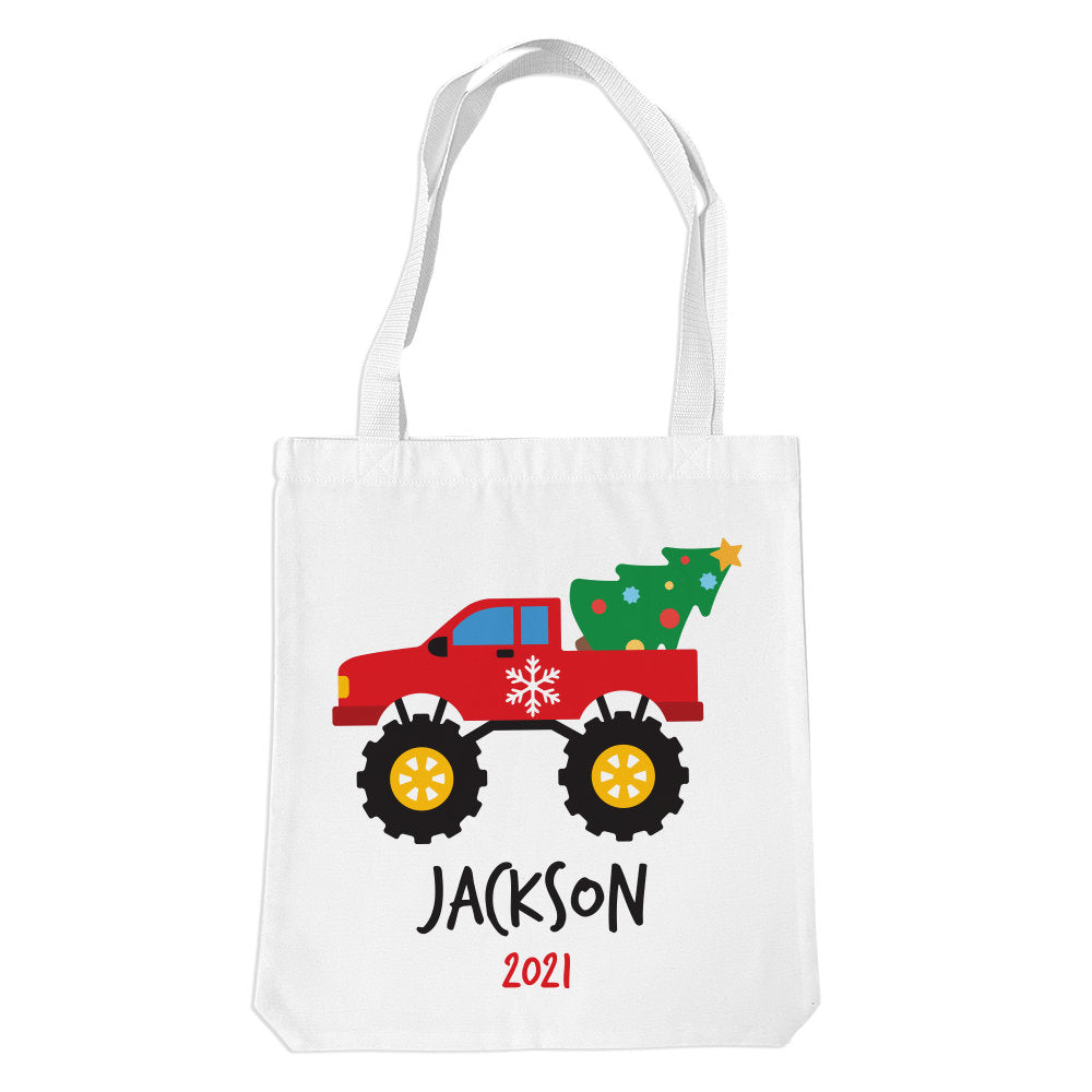 Red Monster Truck White Premium Tote Bag
