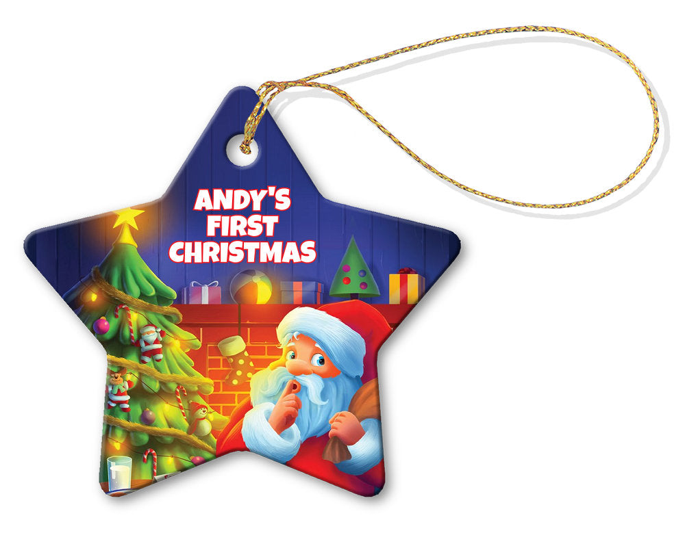 First Christmas Star Porcelain Ornament