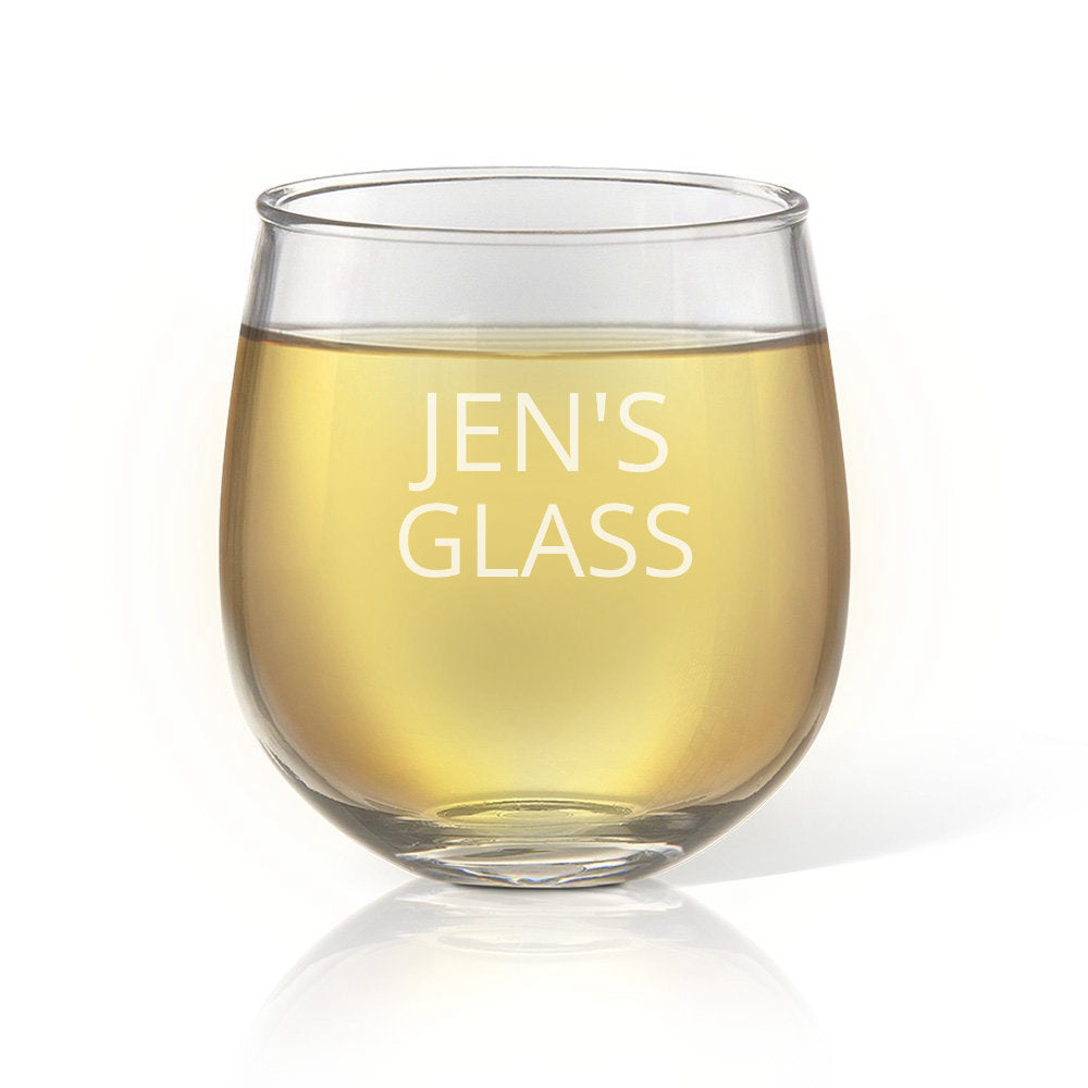 Person's Stemless Wine Glass