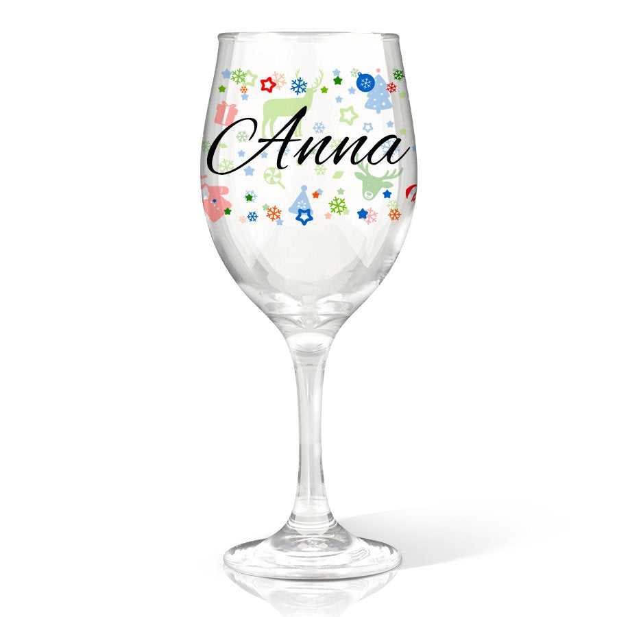 Christmas Pattern Wine Glass