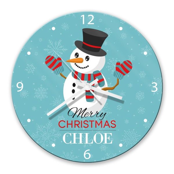 Snowman Glass Clock