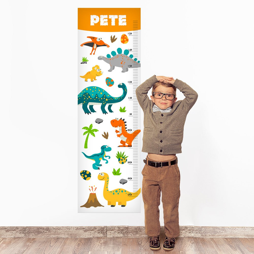 Cute Dinosaur Wall Decal Height Chart