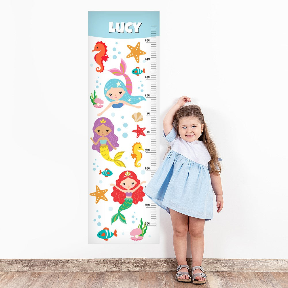 Mermaids Wall Decal Height Chart