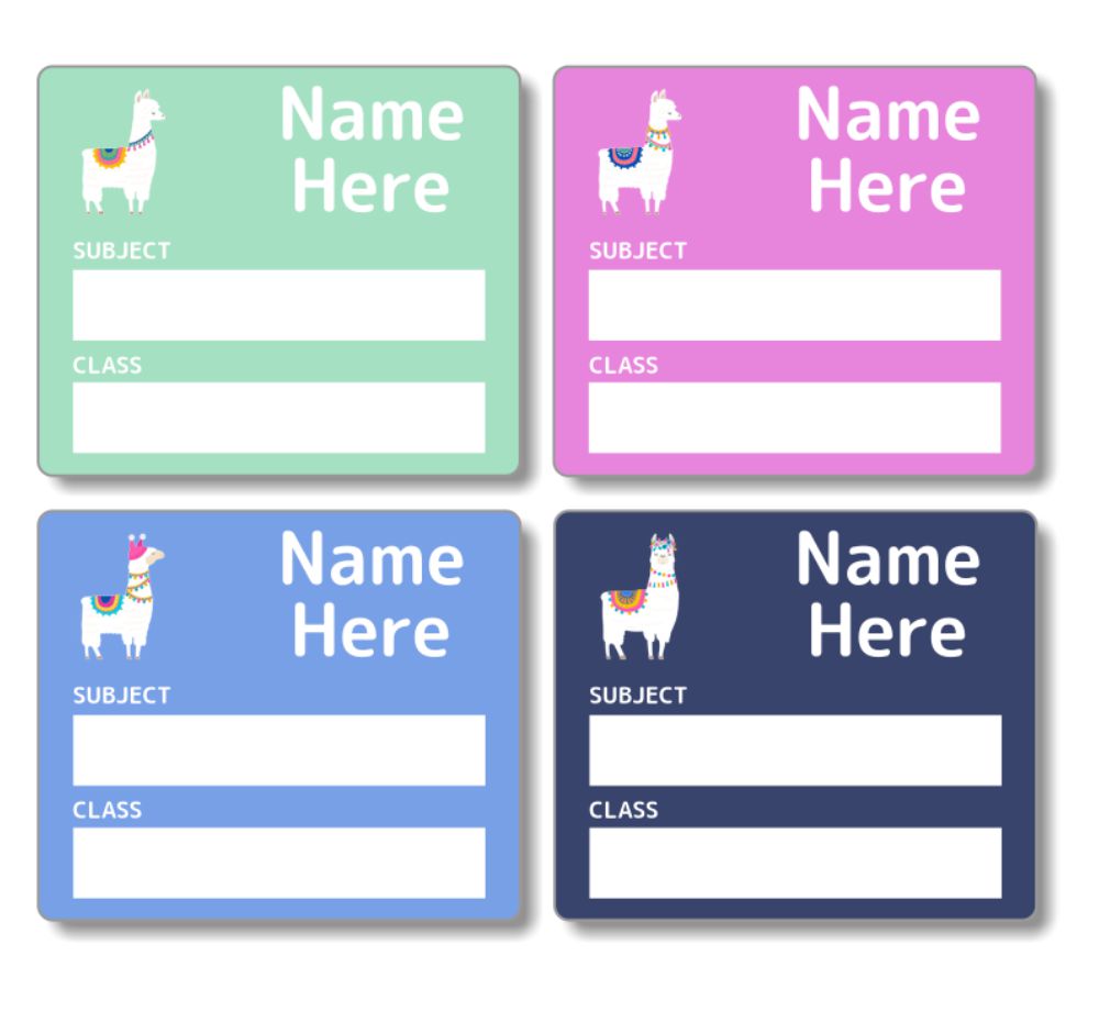 Llama - School Book Label (Pack of 16)