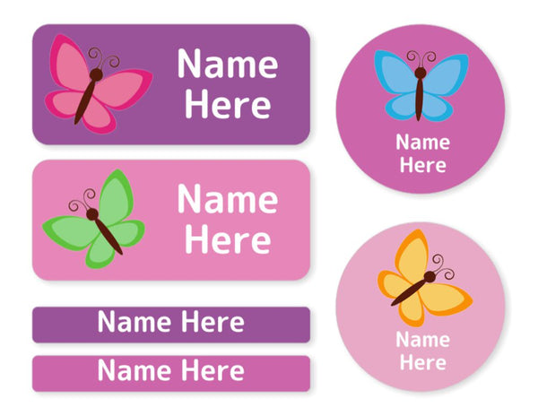 Butterfly -  Mixed Name Label Pack