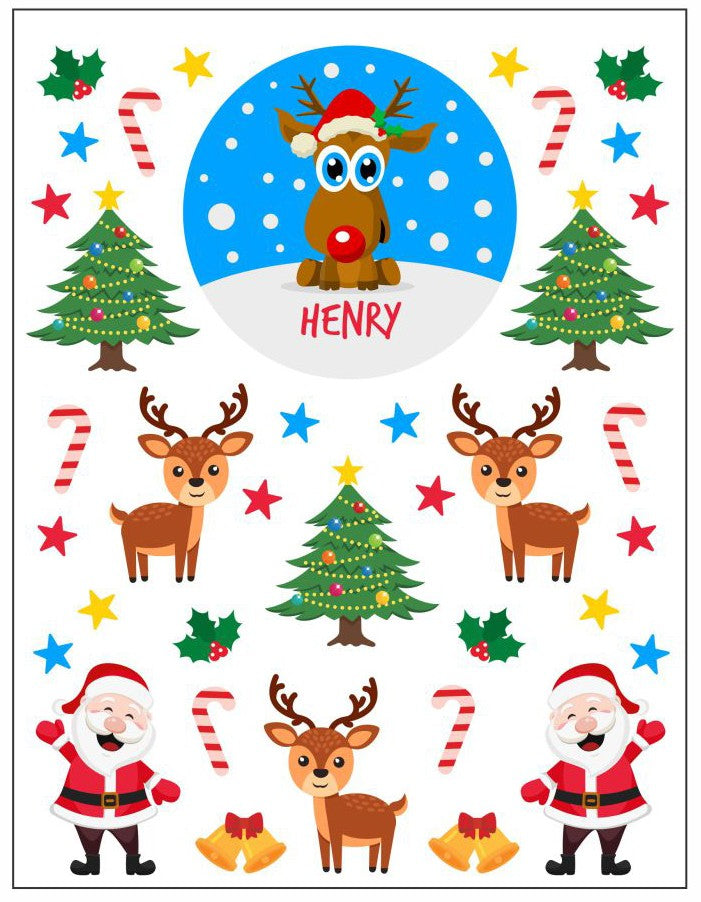 Cute Reindeer Christmas Sticker Pack