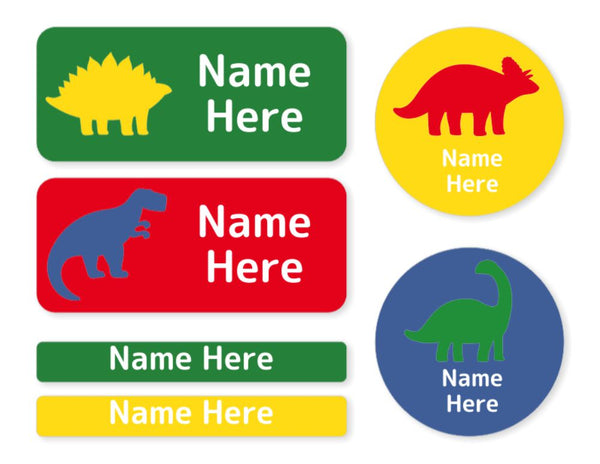 Dino Silhouette -  Mixed Name Label Pack