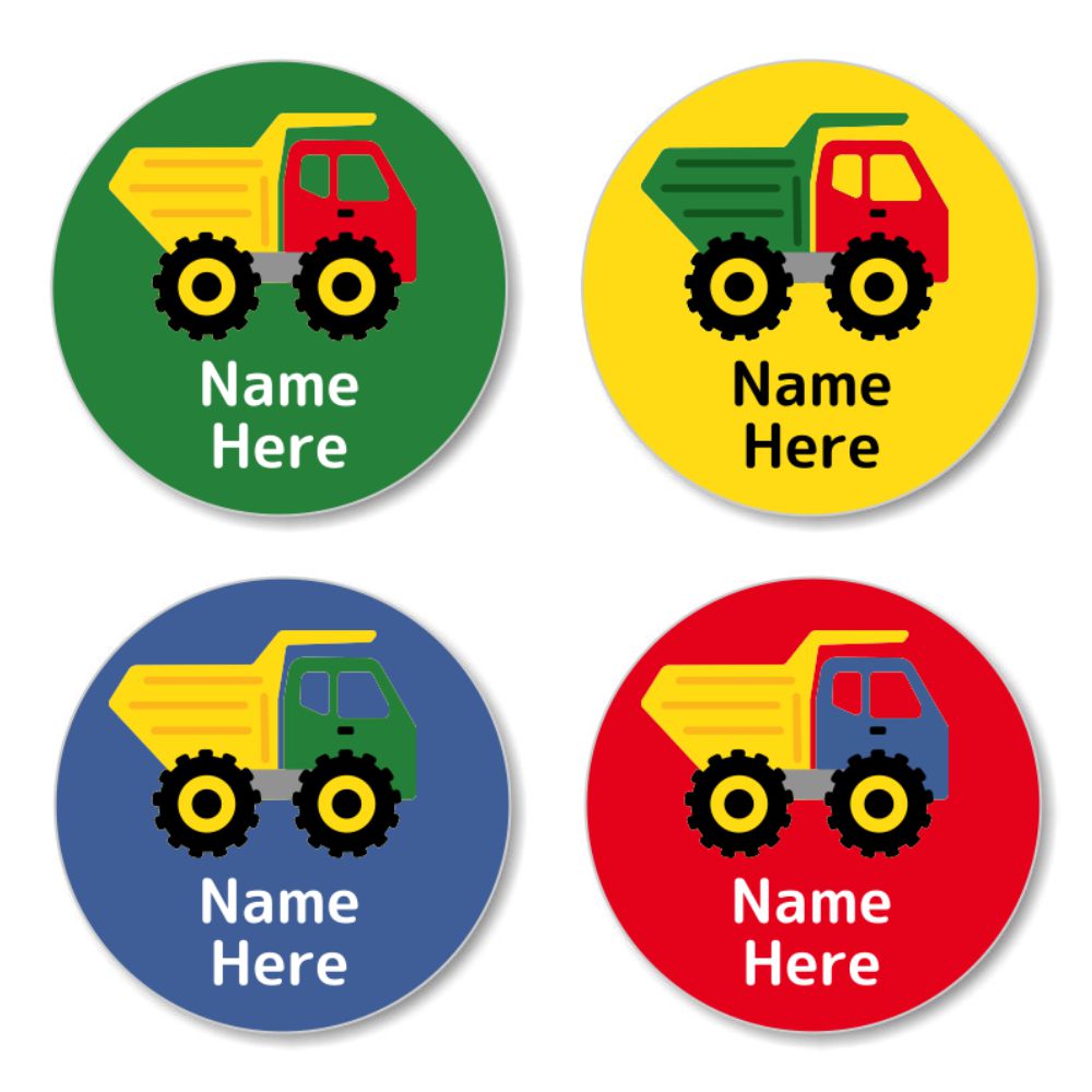 Dump Truck Round Label (Pack of 30)