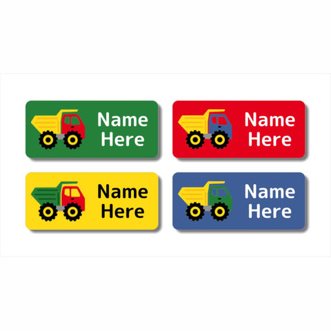 Dump Truck Rectangle Name Labels (Pack of 32)