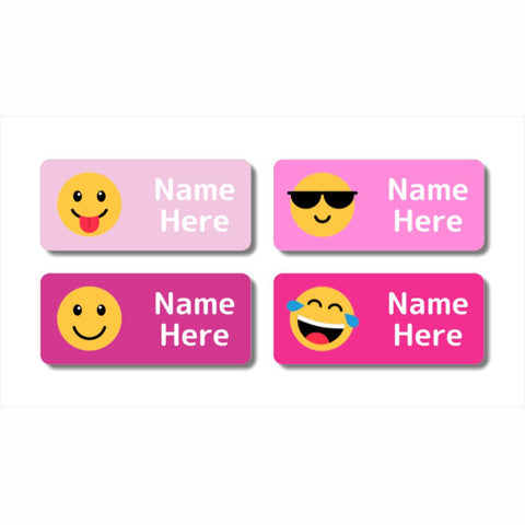 Emoji Rectangle Name Labels (Pack of 32)