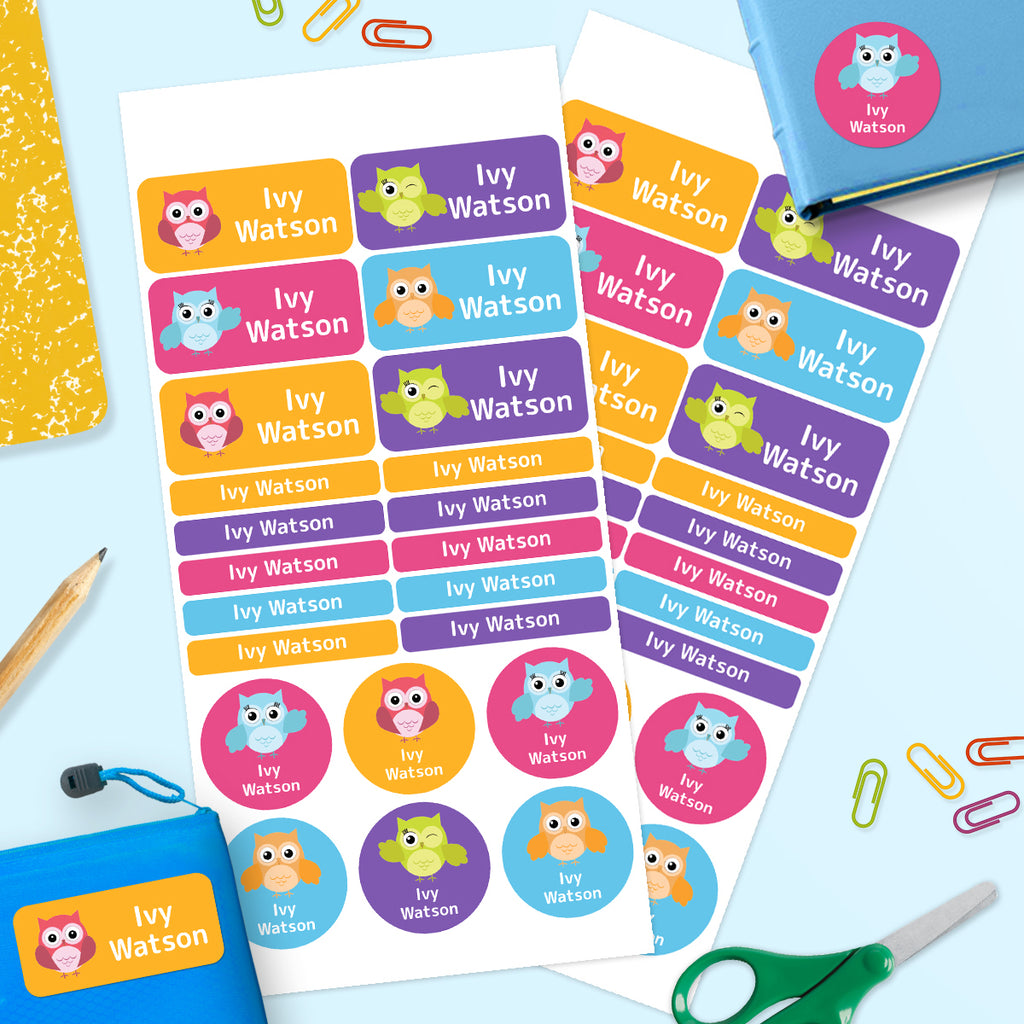 Owl -  Mixed Name Label Pack