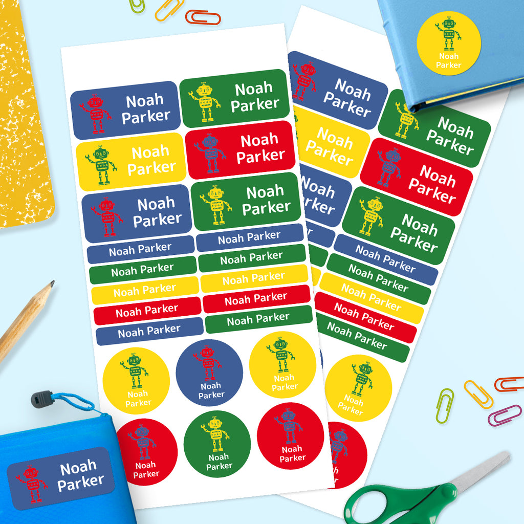 Robot -  Mixed Name Label Pack