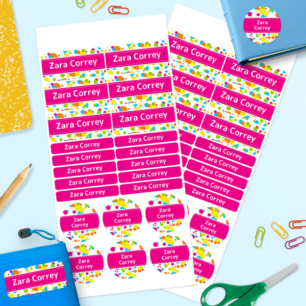 Bubbles -  Mixed Name Label Pack