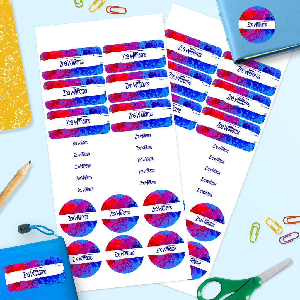Splatter -  Mixed Name Label Pack