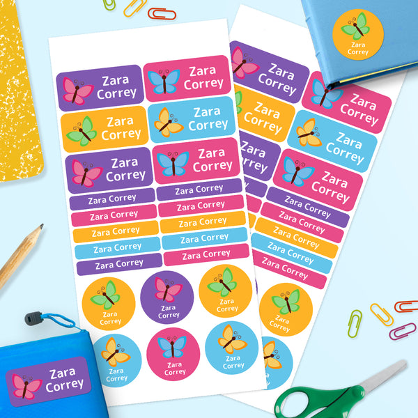 Butterfly -  Mixed Name Label Pack