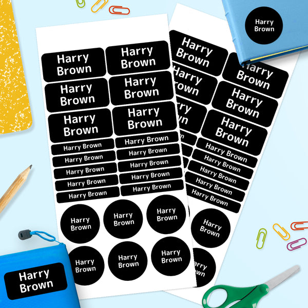Single Colour-  Mixed Name Label Pack