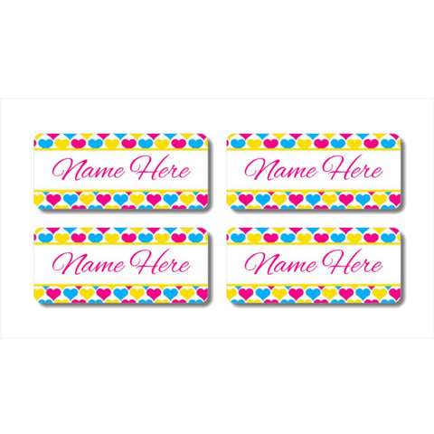 Heart Rectangle Name Labels (Pack of 32)