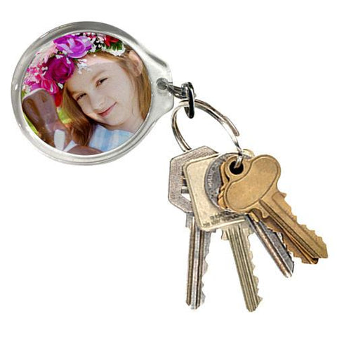 Small Round Photo Keyring