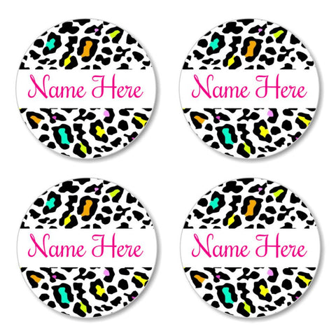 Leopard Print Round Label (Pack of 30)