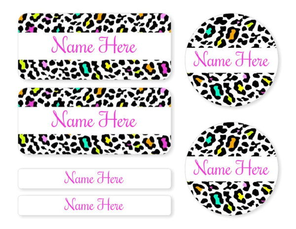 Leopard Print -  Mixed Name Label Pack