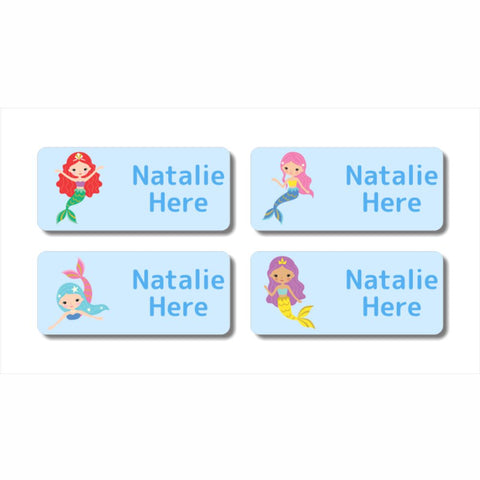 Mermaids Rectangle Name Labels (Pack of 32)