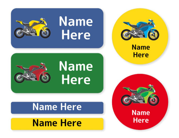 Motorbike -  Mixed Name Label Pack