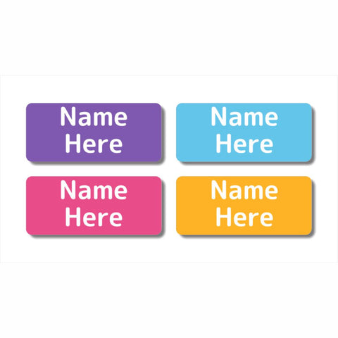 Multi Colour - Vivid Rectangle Name Labels (Pack of 32)
