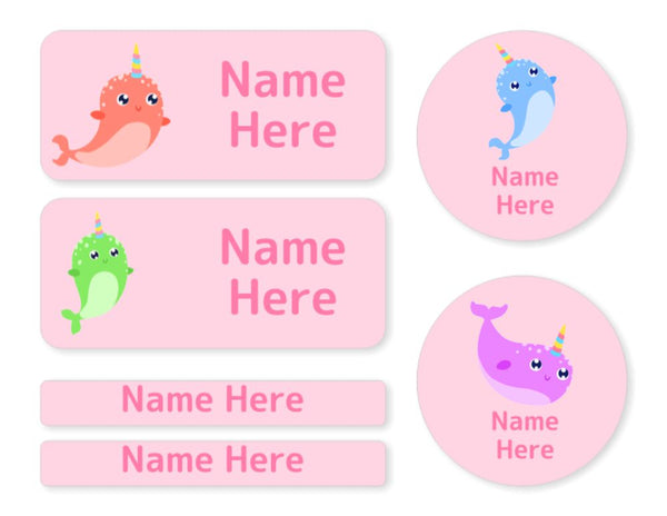 Narwhal -  Mixed Name Label Pack