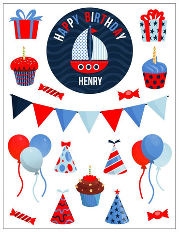 Nautical Birthday Sticker Pack