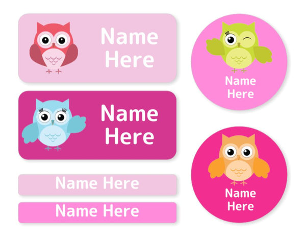 Owl -  Mixed Name Label Pack