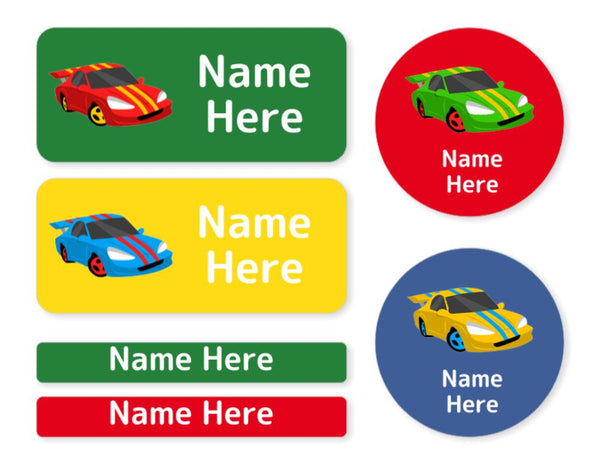 Racing Car -  Mixed Name Label Pack