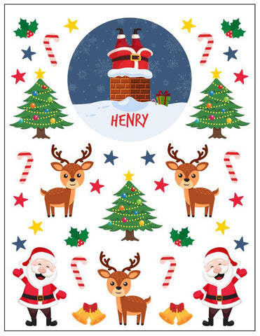 Santa Chimney Christmas Sticker Pack