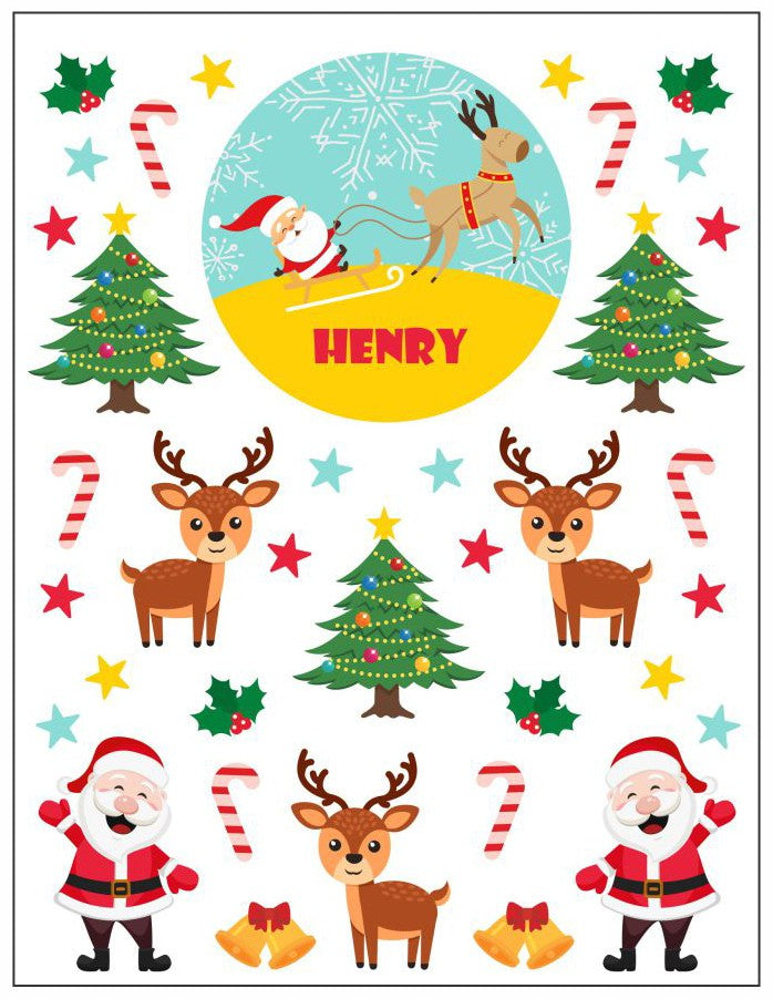 Santa Sleigh Christmas Sticker Pack